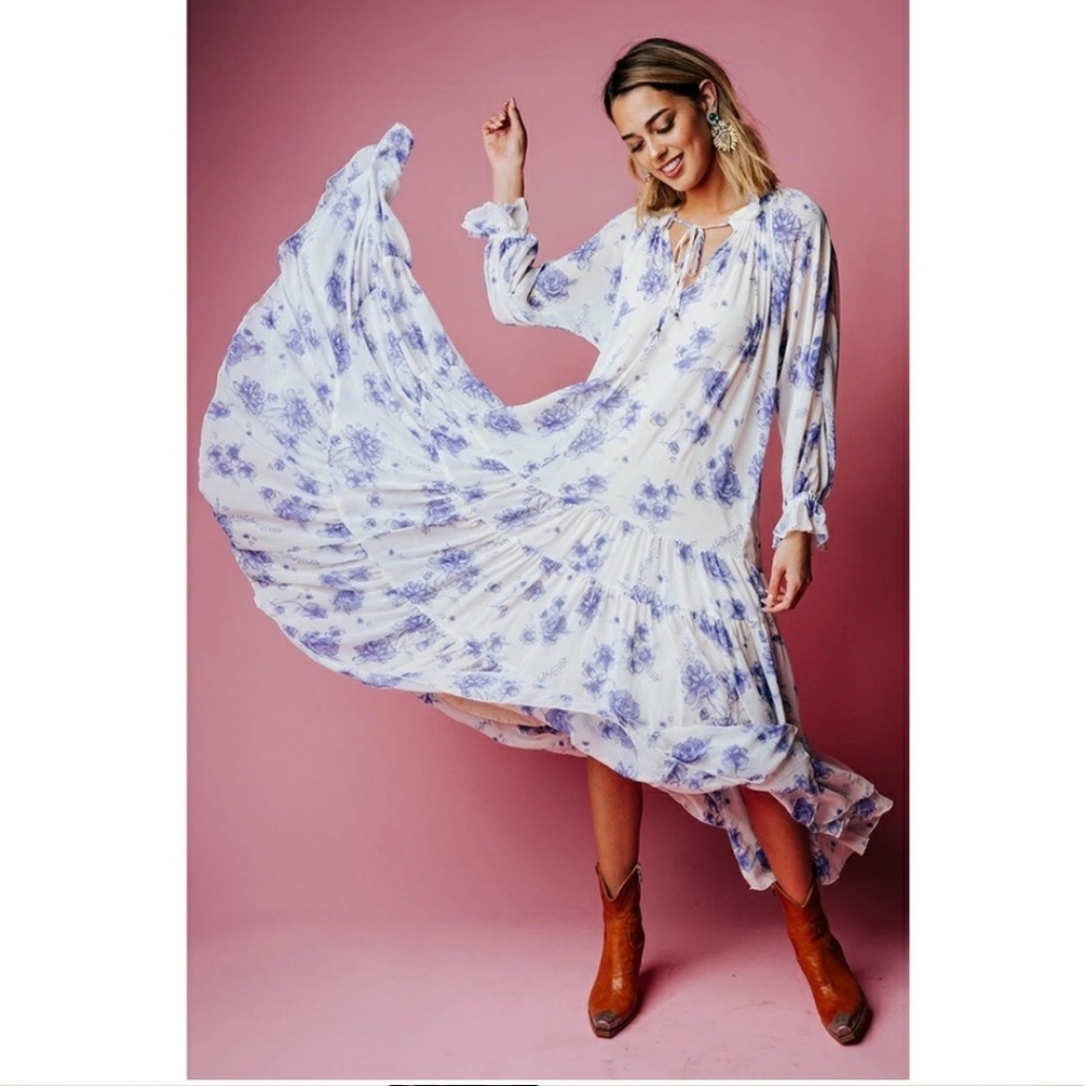 NWT Free People Feeling Groovy Floral Maxi Dress